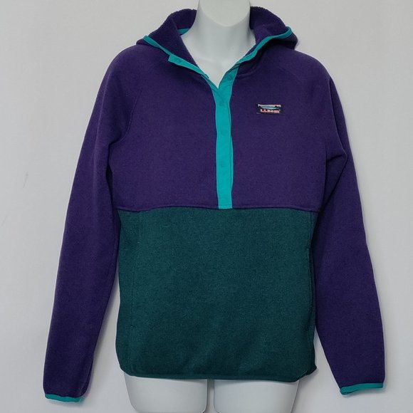 L.L. Bean Sweaters - LL Bean Quarter Snap Pullover Fleece Sweater Hoodie Size XS Multi Color Women